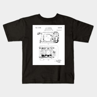 Film Camera Patent - Movie Lover Cinema Student Art - White Kids T-Shirt